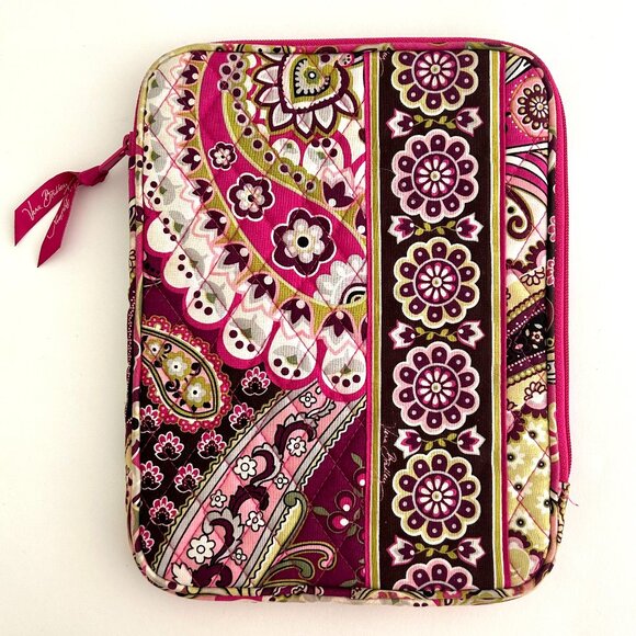 Vera Bradley Zip Up Tablet Sleeve in Very Berry Paisley Pink - Picture 1 of 6